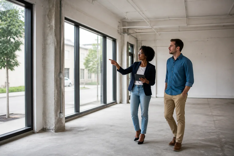Investor touring a commercial property for a bridge financing opportunity